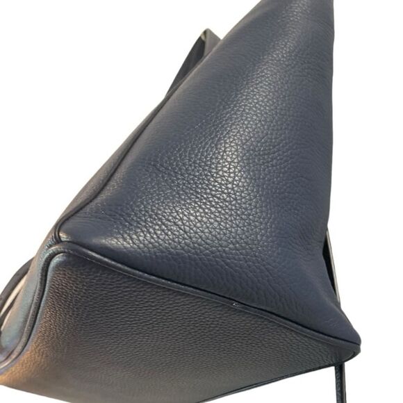 Tory Burch Thea Navy Leather Tote Satchel Purse Women’s Luxury Bag - Picture 10 of 15